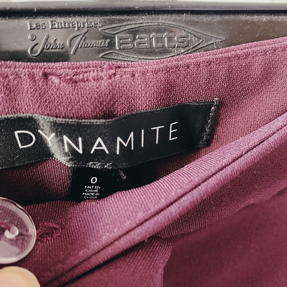 DYNAMITE Burgundy Tapered Straight Leg Dress Pants - Picture 3 of 5